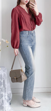 Slim Stretch Flared Jeans 高彈力顯瘦微喇叭牛仔褲/  PT8476