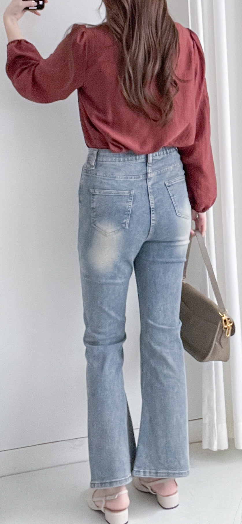 Slim Stretch Flared Jeans 高彈力顯瘦微喇叭牛仔褲/  PT8476