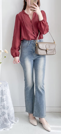 Slim Stretch Flared Jeans 高彈力顯瘦微喇叭牛仔褲/  PT8476