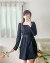 Trench 方領風衣雙排鈕雲石腰帶連身裙, Dress/ DS9333 （navy sold out)
