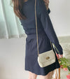 Trench 方領風衣雙排鈕雲石腰帶連身裙, Dress/ DS9333 （navy sold out)