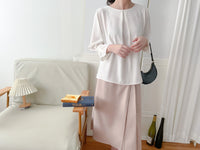 Side Pleated 側釦設計不規則半身裙, Skirt/ SK8797
