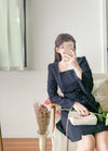 Trench 方領風衣雙排鈕雲石腰帶連身裙, Dress/ DS9333 （navy sold out)