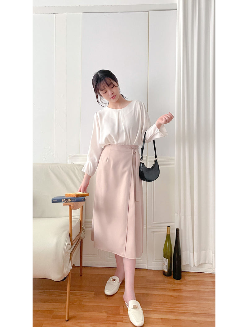 Side Pleated 側釦設計不規則半身裙, Skirt/ SK8797