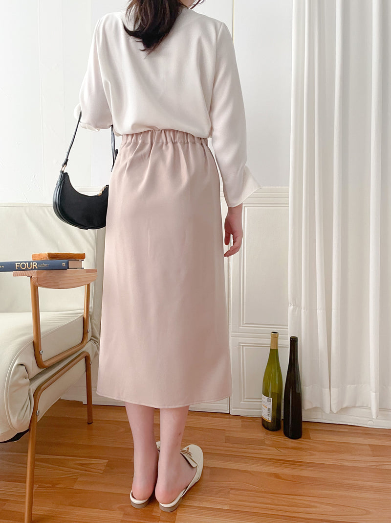Side Pleated 側釦設計不規則半身裙, Skirt/ SK8797