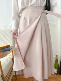 Side Pleated 側釦設計不規則半身裙, Skirt/ SK8797