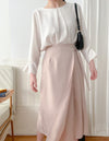Side Pleated 側釦設計不規則半身裙, Skirt/ SK8797