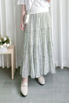 Floral Layers Skirt  輕柔漫舞碎花百褶長裙/ SK8900 (navy sold out)