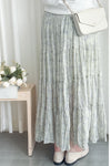 Floral Layers Skirt  輕柔漫舞碎花百褶長裙/ SK8900 (navy sold out)