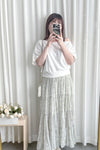 Floral Layers Skirt  輕柔漫舞碎花百褶長裙/ SK8900 (navy sold out)