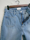 High Waist pocket Jeans 洗水雙口袋高腰長腿牛仔褲/ PT8452