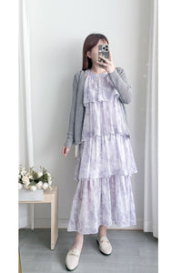Marble Cloud Dress 水彩雪紡雲朵層次連身裙/ DS9968