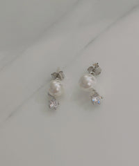 Two way Pearl&crystal, Earrings/ ER8334