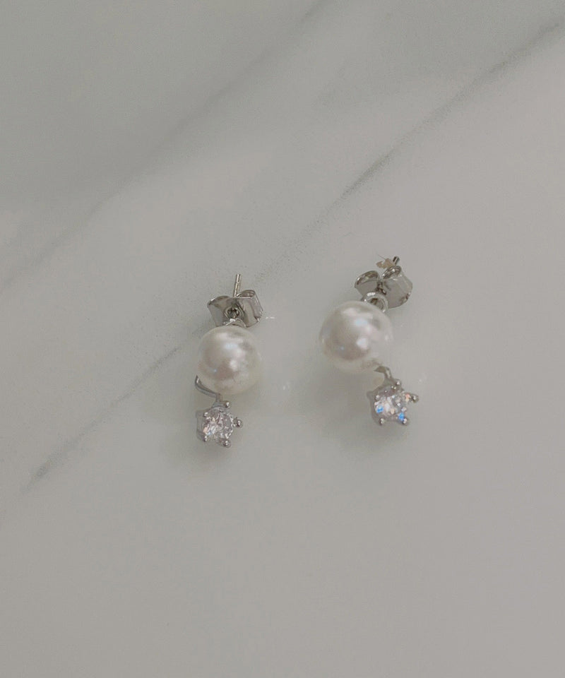 Two way Pearl&crystal, Earrings/ ER8334