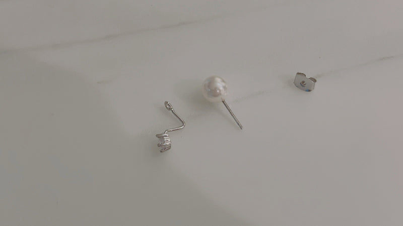 Two way Pearl&crystal, Earrings/ ER8334