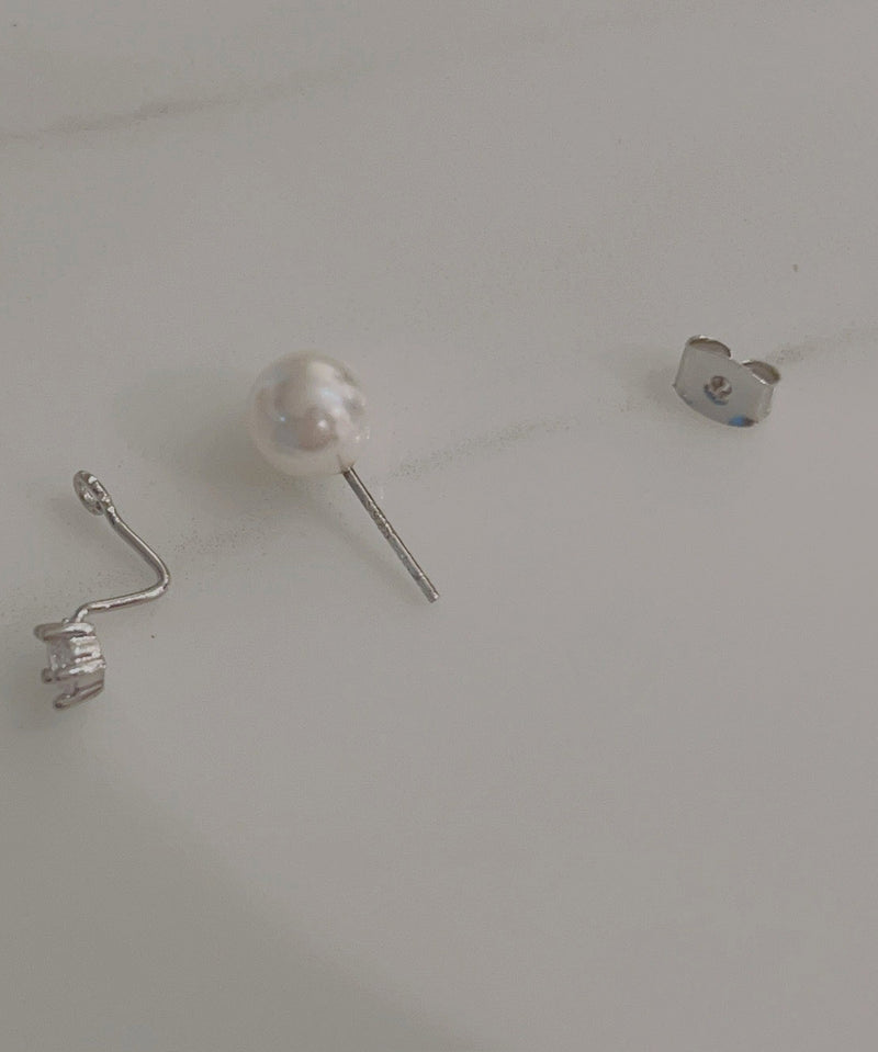 Two way Pearl&crystal, Earrings/ ER8334