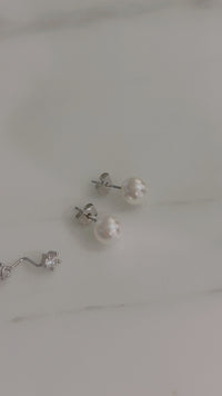 Two way Pearl&crystal, Earrings/ ER8334