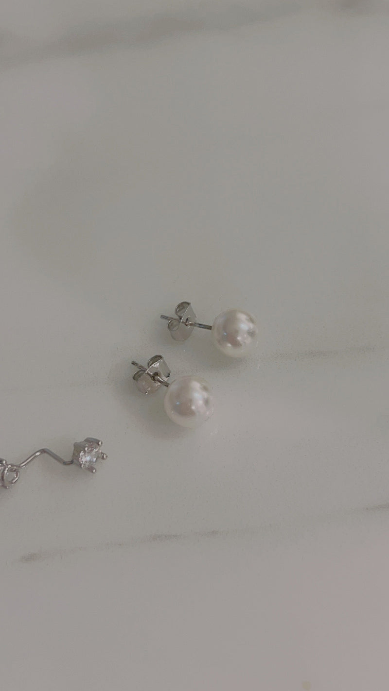 Two way Pearl&crystal, Earrings/ ER8334