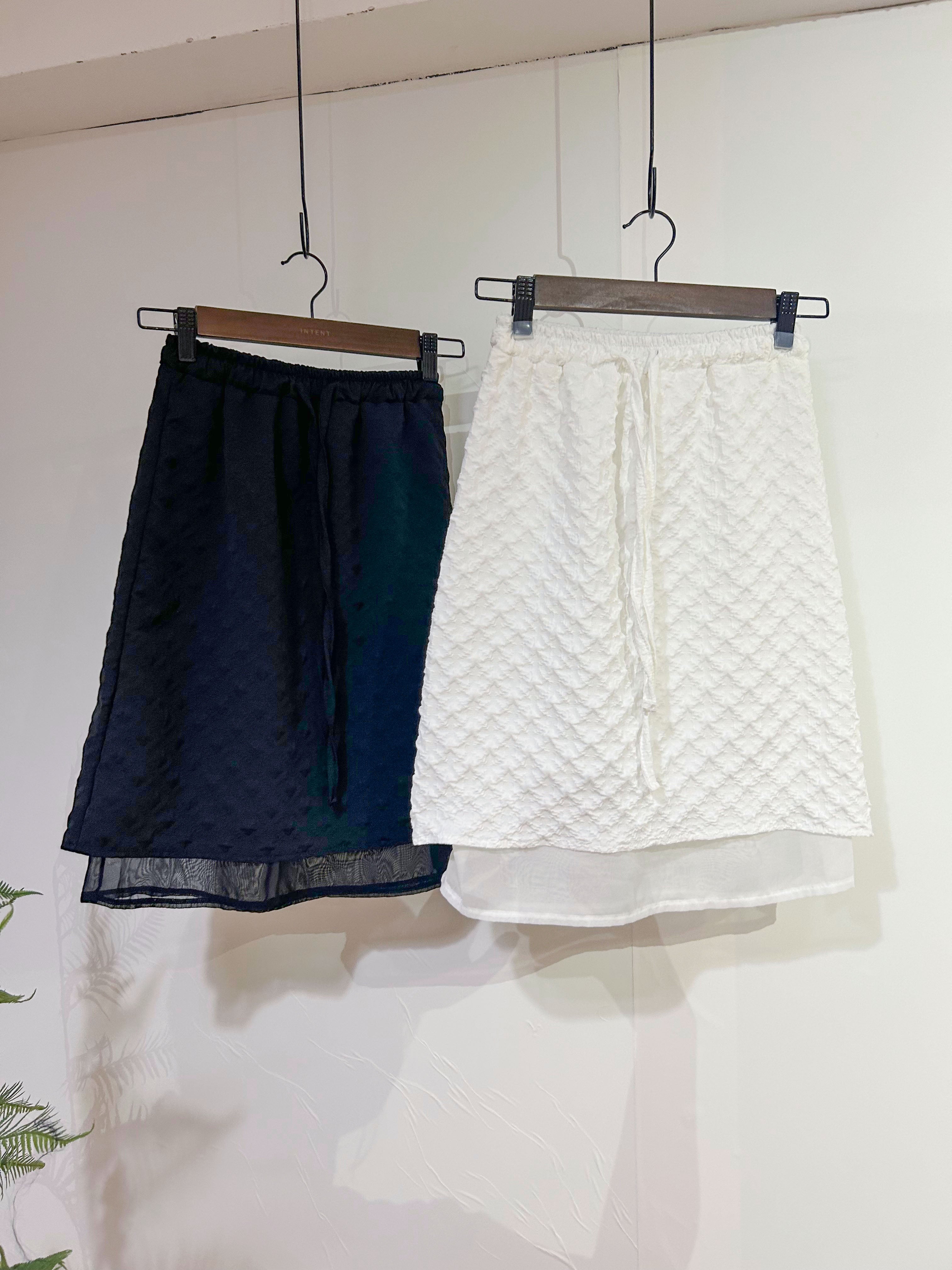 Pattern 全橡筋立體花雙層微A形裙, Skirt/ SK8803 (white sold out)