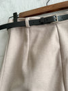 （附送腰帶) Belt Skirt 簡潔腰身偏厚棉後開叉直身裙/ SK8854
