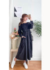 Charcoal Pocket Dress 左右修腰大口袋燈芯絨連身裙/ DS9784