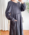 Charcoal Pocket Dress 左右修腰大口袋燈芯絨連身裙/ DS9784
