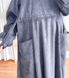 Charcoal Pocket Dress 左右修腰大口袋燈芯絨連身裙/ DS9784