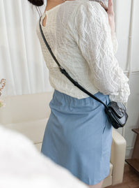 （intent x Korea 獨家款) Leaf Pattern Blouse 葉形紋理花邊手袖彈性上衣/ TP9124