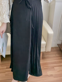 Alice Dress 彈性修身平領優雅左右百褶連身裙/ DS9837
