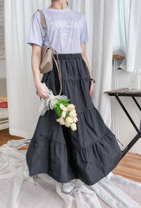 Ribbon 全橡筋腰浪漫傘形蝴蝶裝飾半裙, Skirt/ SK8838 (white soldout)