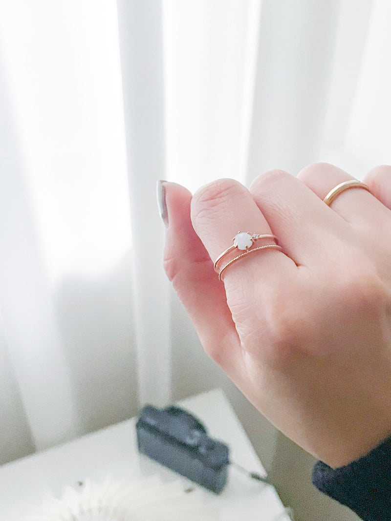 (售完即止) s925 純銀玫瑰金gemstone戒指, Rings/ RN8058