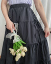 Ribbon 全橡筋腰浪漫傘形蝴蝶裝飾半裙, Skirt/ SK8838 (white soldout)