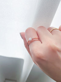 (售完即止) s925 純銀玫瑰金gemstone戒指, Rings/ RN8058