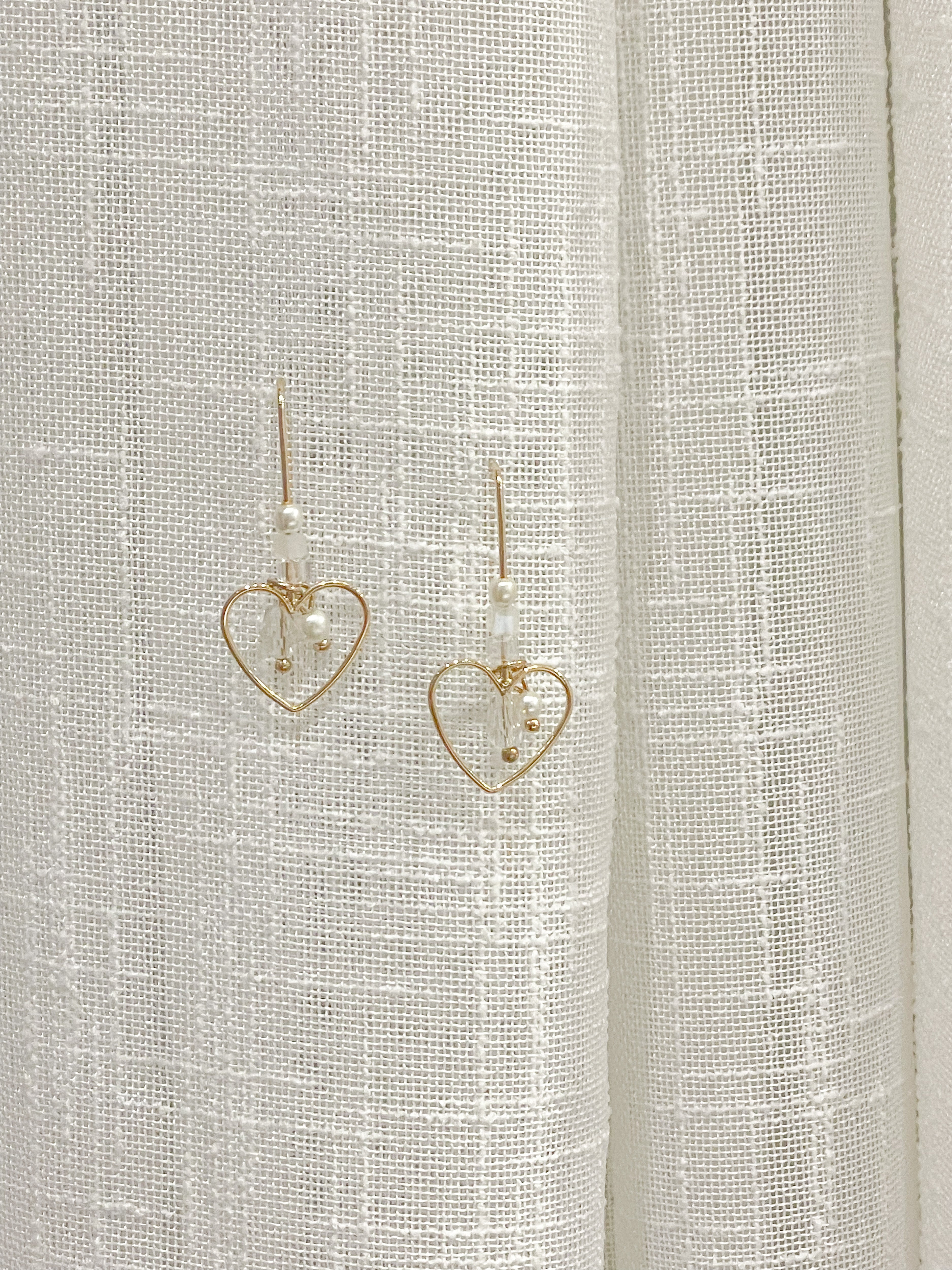 (售完即止) Heart Drop Pearl earrings/ ER8327