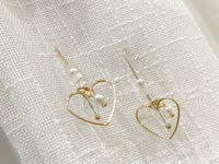 (售完即止) Heart Drop Pearl earrings/ ER8327