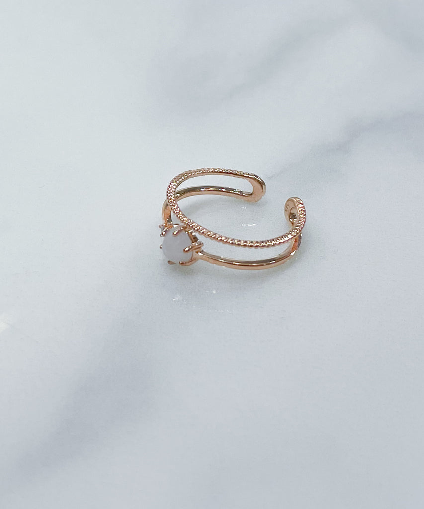 (售完即止) s925 純銀玫瑰金gemstone戒指, Rings/ RN8058