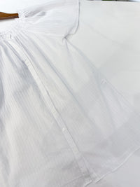 （ Hollow Stripe 木耳邊衣領通花條紋布長上衣, Top/ BU9055