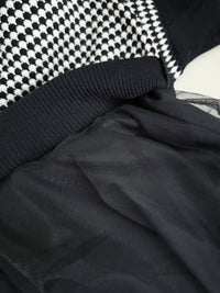 【現貨限量回歸 新增𝔹𝕝𝕒𝕔𝕜 ✨】COCO Dress 優雅千鳥格紋黑色紗裙假兩件連身裙/ DS1033