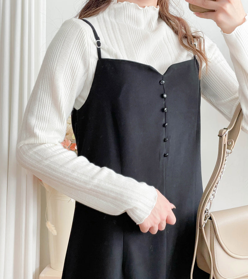 【intent X Korea label】Stripe Collar Top 不貼口木耳邊小高領直紋合身上衣/ TP9101