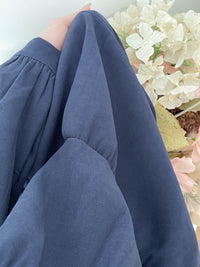 Navy Lady Doll Dress 深藍微絨寬鬆顯瘦A形連身裙/ DS9781
