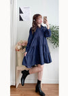 Navy Lady Doll Dress 深藍微絨寬鬆顯瘦A形連身裙/ DS9781