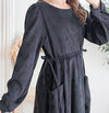 Charcoal Pocket Dress 左右修腰大口袋燈芯絨連身裙/ DS9784