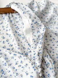 French Floral Button Dress 法式V領單色印花顯瘦腰封連身裙/ DS1060 (White Soldout)