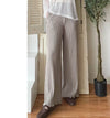 ( 獨特花邊褲腳) Beige 杏色花邊褲腳防皺闊腳褲, Pants/ PT8412