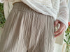 ( 獨特花邊褲腳) Beige 杏色花邊褲腳防皺闊腳褲, Pants/ PT8412