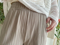( 獨特花邊褲腳) Beige 杏色花邊褲腳防皺闊腳褲, Pants/ PT8412