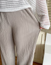 ( 獨特花邊褲腳) Beige 杏色花邊褲腳防皺闊腳褲, Pants/ PT8412