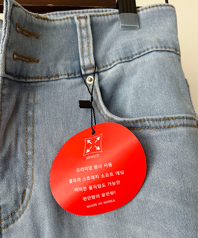 (神奇彈性褲) 全彈性淺色高腰牛仔褲, Jeans/ PT8417