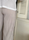 ( 獨特花邊褲腳) Beige 杏色花邊褲腳防皺闊腳褲, Pants/ PT8412