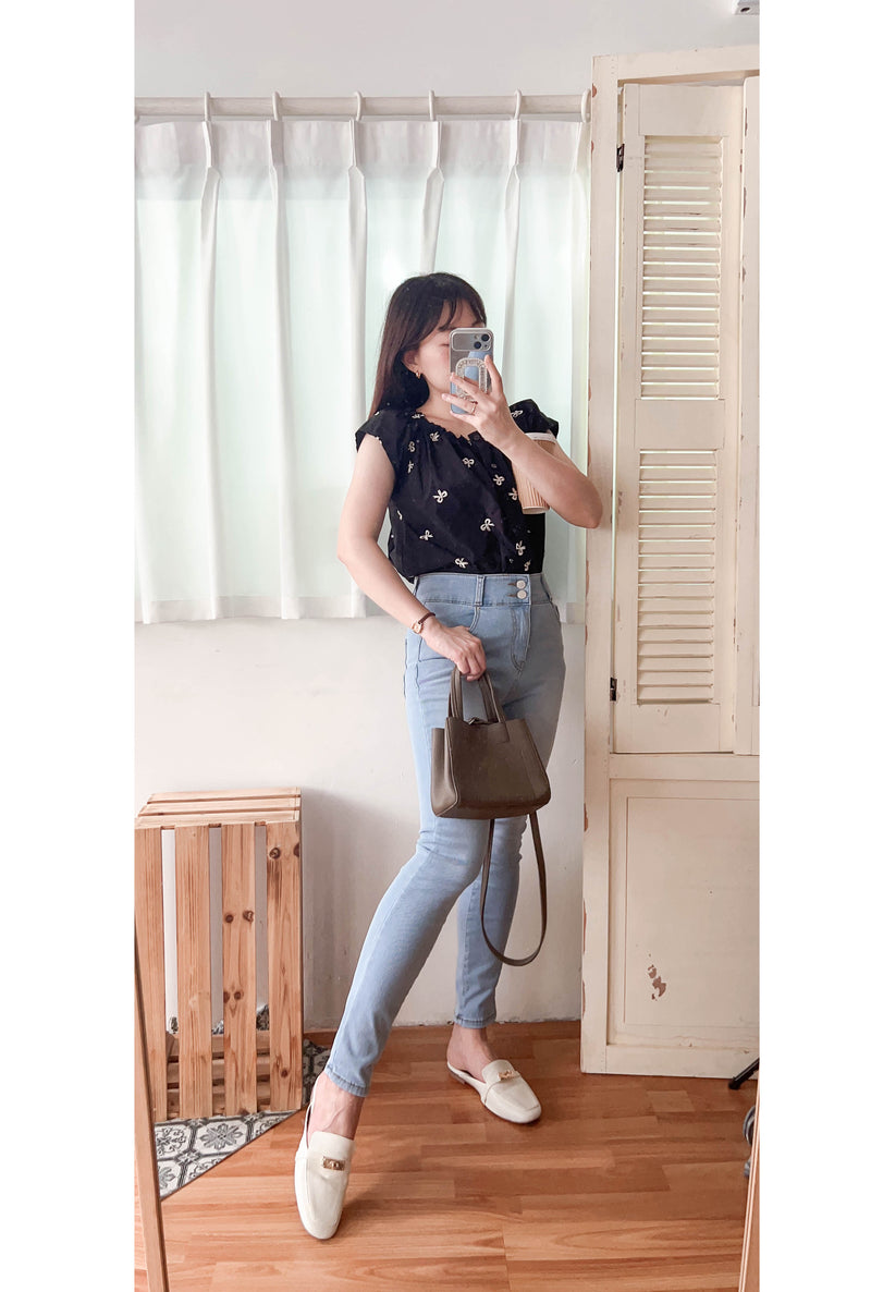 (神奇彈性褲) 全彈性淺色高腰牛仔褲, Jeans/ PT8417
